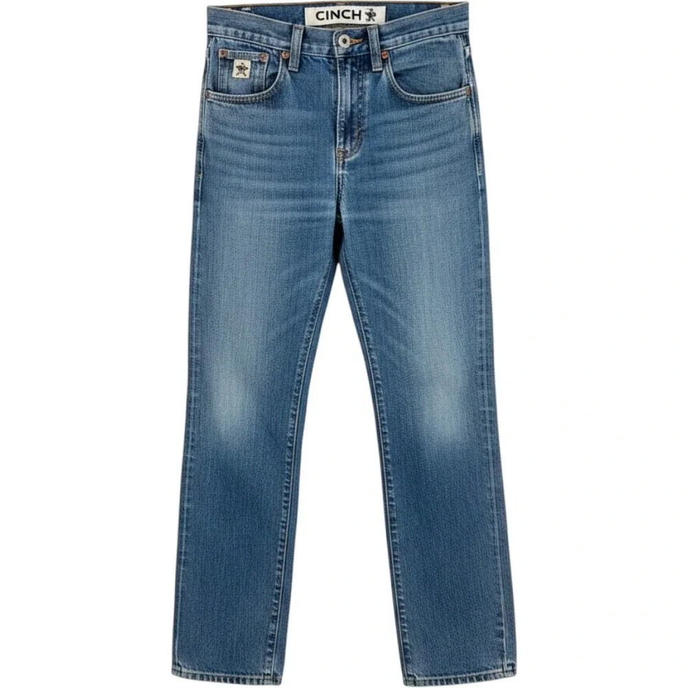 Cinch Boys 14R Straight Leg Jeans Medium Wash Cotton Western Denim MB10082001